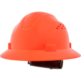 Sellstrom Mfg Co 20823 Jackson Safety Advantage Full Brim Hard Hat, Vented, 4-Pt. Ratchet Suspension, Orange image.