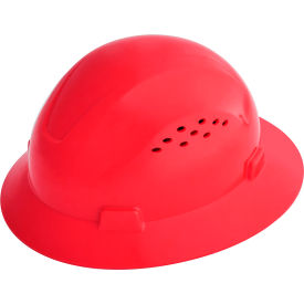 Sellstrom Mfg Co 20824 Jackson Safety Advantage Full Brim Hard Hat, Vented, 4-Pt. Ratchet Suspension, Red image.