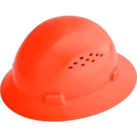 Sellstrom Mfg Co 20825 Jackson Safety Advantage Full Brim Hard Hat, Vented, 4-Pt. Ratchet Suspension, Hi-Vis Orange image.