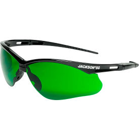 Sellstrom Mfg Co 50008 Jackson Safety SG Safety Glasses, Anti-Scratch, UV Protection Shade 3 IR Lens, Black Frame image.
