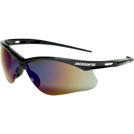 Sellstrom Mfg Co 50009 Jackson Safety SG Safety Glasses with Anti-Scratch Blue Mirror Lens and Black Frame image.