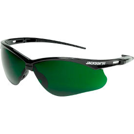 Sellstrom Mfg Co 50010 Jackson Safety SG Safety Glasses Features Anti-Scratch, UV Protection, Shade 5 IR, Black Frame image.