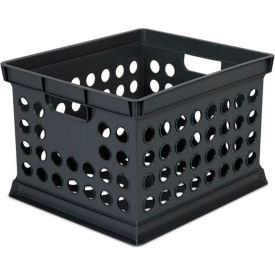 Sterilite Plastic Storage Crate 15-5/8"L x 13-3/4"W x 10-5/8"H Black