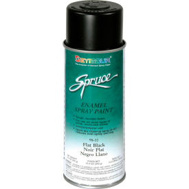 Spruce General Use Spray Paint 16 Oz. Flat Black 12 Cans/Case - 98-10