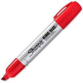 Sandford Ink Corporation 15002 Sharpie® King Size Permanent Marker, Chisel, Red Ink, Dozen image.