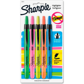 Sharpie® Accent Retractable Highlighter Narrow Chisel Tip Assorted Ink 5/Set