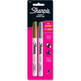 Sandford Ink Corporation 30588PP Sharpie® Paint Marker, Oil-Based, Extra Fine, Gold/Silver Ink, 2/Pack image.
