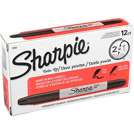 Sharpie® Twin-Tip Permanent Marker Fine/Ultra Point Black Ink