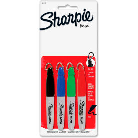 Sandford Ink Corporation 35113PP Sharpie® Mini Permanent Marker, Fine, Black/Red/Blue/Green Ink, 4/Set image.