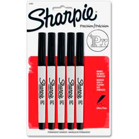 Sandford Ink Corporation 37665PP Sharpie® Permanent Marker, Waterproof, Ultra Fine, Black Ink, 5/Pack image.