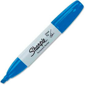 Sandford Ink Corporation 38203 Sharpie® Permanent Marker, Chisel, Blue Ink, Dozen image.