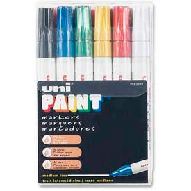 Sandford Ink Corporation 63631 Sanford® Uni Paint Marker, Oil-Based, Medium, Assorted Ink, 12/Set image.