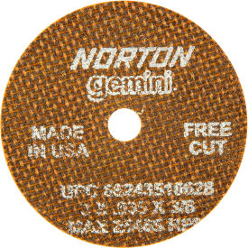 SAINT GOBAIN ABRASIVES 66243510628 Norton 66243510628 Gemini Small Diameter Cut-Off Wheel 3" x .035" x 3/8" 60 Grit Alum. Oxide Type 1 image.