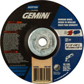 SAINT GOBAIN ABRASIVES 66252832390 Norton 66252832390 Gemini Grinding Wheel 6" x 1/4" x 5/8 - 11" 24 Grit Aluminum Oxide image.