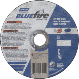 Norton 66252842174 BlueFire Right Angle Cut-Off Wheel 6" x 1/16" x 7/8" 36 Grit Alum. Oxide T1 (Pack of 5) 