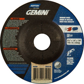 SAINT GOBAIN ABRASIVES 66252843594 Norton 66252843594 Gemini Grinding Wheel 4-1/2" x 1/4" x 7/8" 24 Grit Aluminum Oxide image.