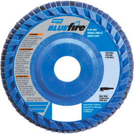 SAINT GOBAIN ABRASIVES 66623399141 Norton 66623399141 BlueFire Plastic Flat Flap Disc T27 4-1/2" x 7/8" P40 Grit Zirconia Alumina image.