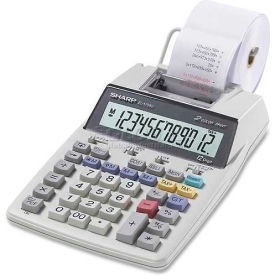 Sharp Electronics EL1750V Sharp® 12-Digit Calculator, EL1750V, 2 Color Printing, 5-1/5" X 8-1/2" X 2-1/8", White image.