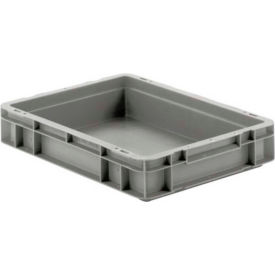 Schaeffer Material EF4070.GY1 SSI Schaefer Euro-Fix Solid Container EF4070 - 16" x 12" x 3", Gray image.