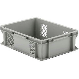 Schaeffer Material EF4123.GY1 SSI Schaefer Euro-Fix Mesh Container EF4123 - 16" x 12" x 5", Gray image.