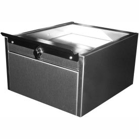 SHURESAFE SECURITY AND STORAGE SOLUTIONS SPT145 Shuresafe Duo-Drawer 670145 w/Sliding Deal Tray, 10"H For 4-1/2" Thick Wall, UL Bullet Resistant image.