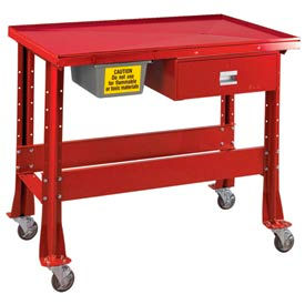 Shure Manufacturing Corporation 800023-CR Shure Portable Standard Teardown or Fluid Containment Bench, 48"W x 32"D, Red image.