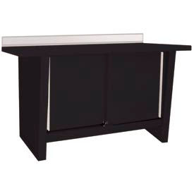 Shure Manufacturing Corporation 811006-GB Shure Cabinet Bench W/ 2 Doors, Stainless Steel Square Edge, 60"W x 24"D, Black image.