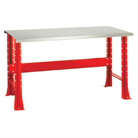 Shureshop Adjustable Height Stationary Bench - Stainless Steel Top 72 Shureshop Adjustable Height Stationary Bench - Stainless Steel Top 72