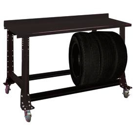 Tire Cart w/ Painted Steel Bench Top 54-1/2