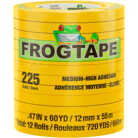 Shurtape Technologies 105318 FrogTape® Performance Grade, Moderate Temperature Masking Tape, Gold, 12mm x 55m - Case of 96 image.