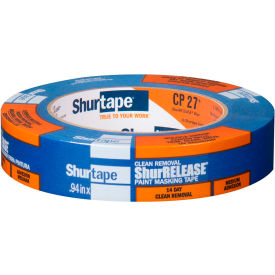Shurtape Technologies 202872 Shurtape® 14-Day ShurRELEASE® Blue Painters Tape, Multi-Surface, Blue, 24mmx55m, 36/Case image.