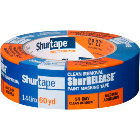 Shurtape Technologies 202879 Shurtape® 14-Day ShurRELEASE® Blue Painters Tape, Multi-Surface, Blue, 36mmx55m, 24/Case image.