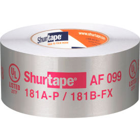 Shurtape Technologies 232622 Shurtape AF 099 UL 181A-P/B-FX Listed/Printed Aluminum Foil Tape - Silver - 2 1/2in x 55m image.