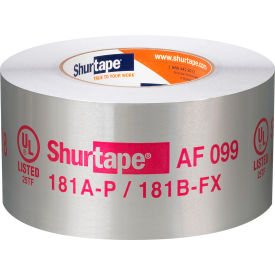 Shurtape Technologies 232623 Shurtape AF 099 UL 181A-P/B-FX Listed/Printed Aluminum Foil Tape - Silver - 72mm x 55m image.