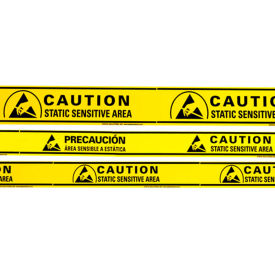 Static Solutions ESD Sensitive Aisle Warning Tape, 2 x 36 Yards, Yellow