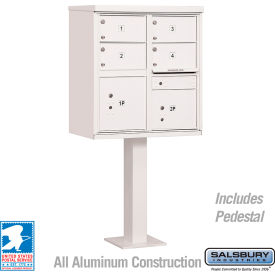 Salsbury 3300 Cluster Box Unit 4 C Doors 2 Parcel Lockers Type V White 