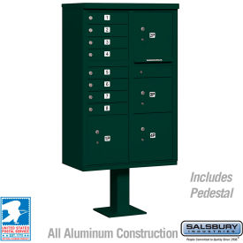 Salsbury 3300 Cluster Box Unit 8 A Doors 4 Parcel Lockers Type VI Green 