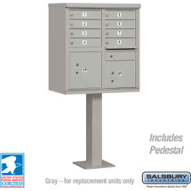 Salsbury Industries 3308GRY-U Cluster Box Unit, 8 A Size Doors, Type I, Gray, USPS Access image.