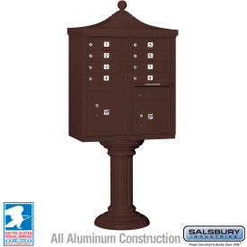 Salsbury Industries 3308R-BRZ-U Regency Decorative Cluster Box Unit, Tall, 8 A Size Doors, Type I, Bronze, USPS Access image.