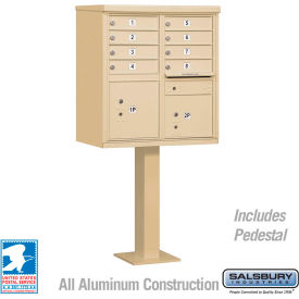 Salsbury Industries 3308SAN-U Cluster Box Unit, 8 A Size Doors, Type I, Sandstone, USPS Access image.