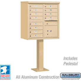 Salsbury Industries 3312SAN-U Cluster Box Unit, 12 A Size Doors, Type II, Sandstone, USPS Access image.