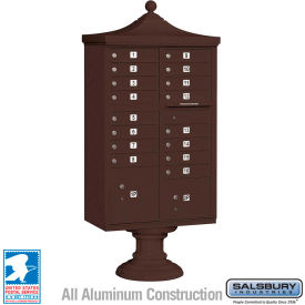 Salsbury Industries 3316R-BRZ-U Regency Decorative Cluster Box Unit, Short, 16 A Size Doors, Type III, Bronze, USPS Access image.