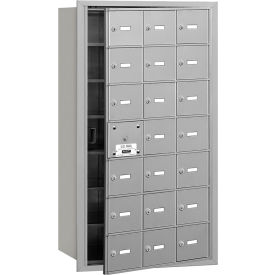 Salsbury Industries 3621AFU 4B+ Horizontal Mailbox, 21 A Doors (20 usable), Front Loading, Aluminum, USPS Access image.