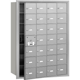 Salsbury Industries 3628AFU 4B+ Horizontal Mailbox, 28 A Doors (27 usable), Front Loading, Aluminum, USPS Access image.