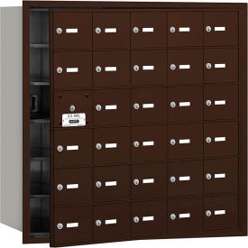Salsbury Industries 3630ZFU 4B+ Horizontal Mailbox, 30 A Doors (29 usable), Front Loading, Bronze, USPS Access image.
