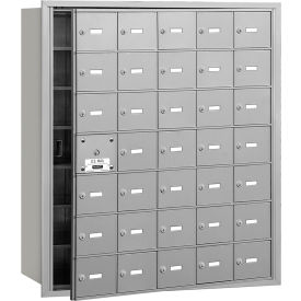 Salsbury Industries 3635AFU 4B+ Horizontal Mailbox, 35 A Doors (34 usable), Front Loading, Aluminum, USPS Access image.