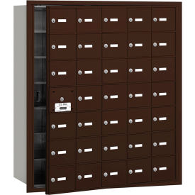 Salsbury Industries 3635ZFU 4B+ Horizontal Mailbox, 35 A Doors (34 usable), Front Loading, Bronze, USPS Access image.