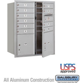 3700 4C Horizontal Mailbox, 10 Doors, 2 Parcel Lockers, Front Loading, Aluminum view 2