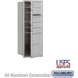 3700 4C Horizontal Mailbox, 4 Doors, 1 Parcel Lockers, Front Loading, Aluminum view 2