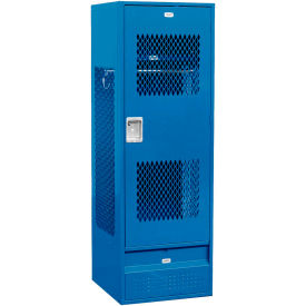 Salsbury Industries 72024BL-A Salsbury Ventilated Door Steel Gear Locker, 24"W x 24"D x 72"H, Blue, Assembled image.